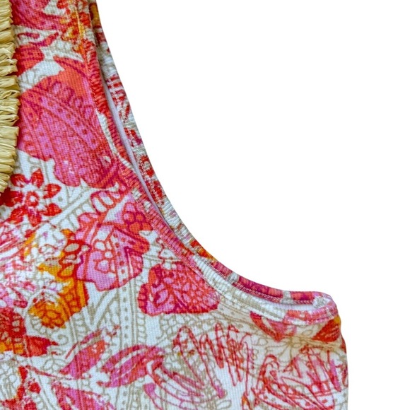 Ruby Rd. Women's PXL Petite‎ Floral Tank Top Boho Chic Ruffle Hem - Picture 5 of 8